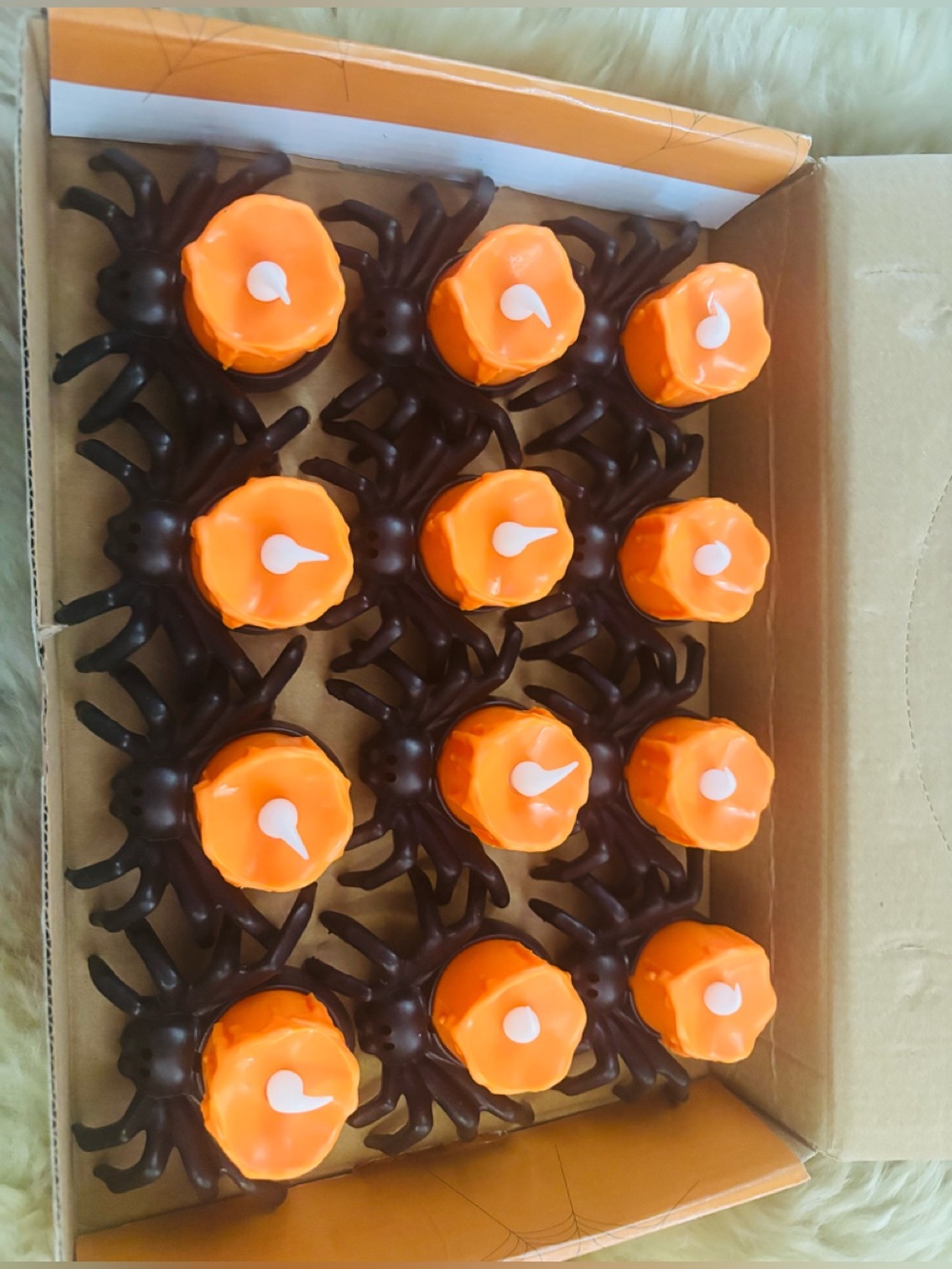 Halloween Twelve (12) Piece Spider Tealight Candles